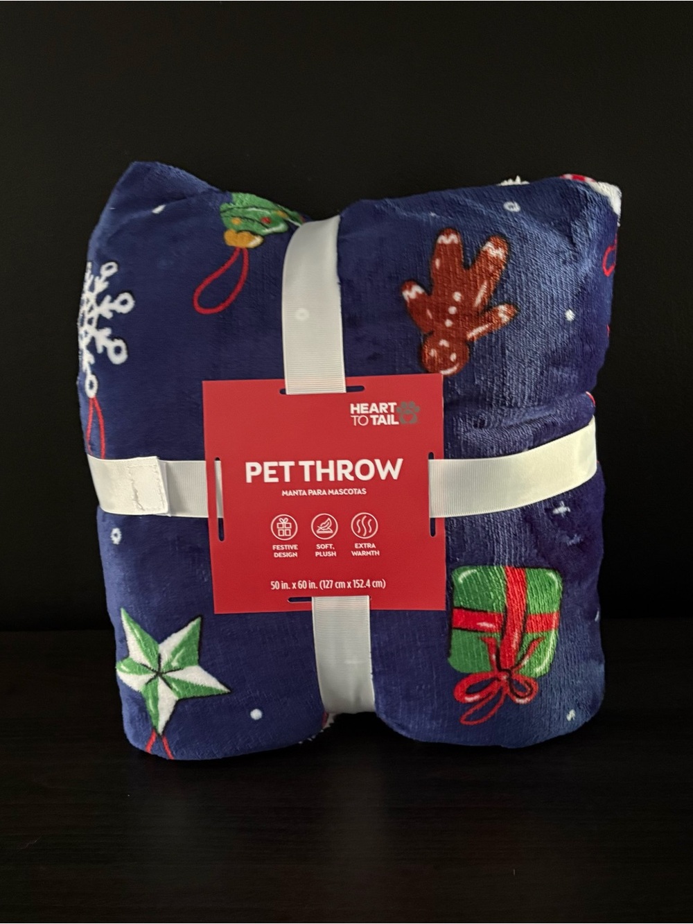NEW Heart to Tail Pet Throw Sherpa 50”x60” Dogs Christmas Ornaments